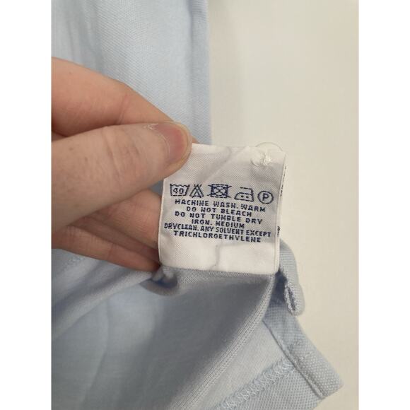Women’s Burberry Golf Polo Shirt Large Light Powder Blue Pullover Vintage? Y2K - Picture 5 of 9